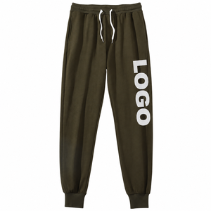 Custom Dark Green <b>Mens</b> Straight Leg Fleece Sweatpants Drawstring Waist Relaxed <b>Lounge</b> <b>Pants</b> Wholesale USA UK EU Apparel Buyer - Product Image 1