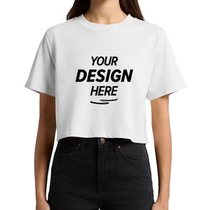T-shirt court classique minimaliste pour femme, à manches courtes et col rond, modèle uni basique décontracté - Product Image 4