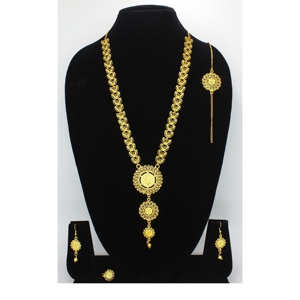 Necklace With Earrings <b>Jewellery</b> Set Goldplated Pure Brass High Quality Uae Dubai Necklace Design Necklace <b>Jewellery</b> Set Rose - Product Image 5