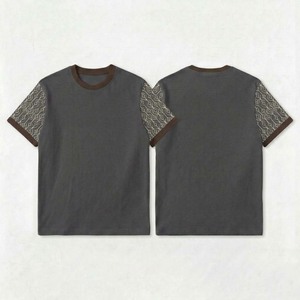 Camiseta de Algodón Lisa de Manga Corta, Sostenible, de Tela Gruesa, Color Sólido, Tono Tierra, Básica, para Hombre - Product Image 5