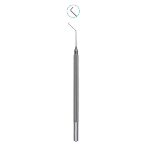 Manipulador Koch Stop Chop Angulado 90 Grados con Mango Largo Moleteado de Acero Inoxidable, Disponible en Todos los Tipos y Tamaños, para Cirugía Ocular - Product Image 1