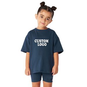 Ensembles de vêtements d'été pour garçons et filles, T-shirt oversize pour enfants avec short de motard, ensemble en coton pour filles avec culotte, ensembles de vêtements pour enfants - Product Image 5