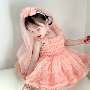 Vestido de Princesa con Tutú para Bebés Niñas, Diseño Personalizado, Tul Esponjoso, para Fiestas de Cumpleaños y Bodas, 15 Nhung Nguyen OEM - Product Image 4