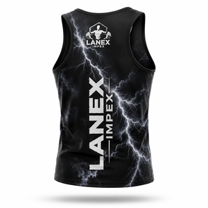 Custom Black Lightning Gym Tank Top for Men 3D Sublimation Bodybuilding <b>Stringer</b> <b>Vest</b> Sleeveless Fitness Workout Sportswear OEM - Product Image 3