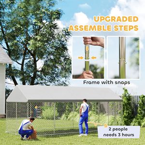 Recinto per Cani Resistente e Impermeabile 6m x 2.3m x 2.4m con Chiusura Sicura e Catena, per Giardino - Product Image 4