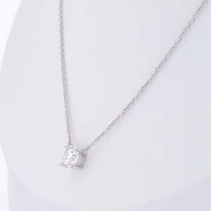 Colgante y Cadena con Diamante Redondo Cultivado en Laboratorio IGI D-E-F VVS-VS en Oro, Oro Rosa, Oro Blanco y Plata de Ley - Product Image 2