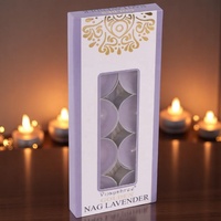 Lavendel Duft Tee licht Kerze Farbbox Hellbraun Gel Wachs Unscented Tee lichter Kerzen für die Inneneinrichtung Runde Packung mit 10 Stück