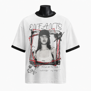 เสื้อยืดโอเวอร์ไซส์ลายกราฟิกสำหรับผู้ชาย ผ้าฝ้าย 100% สไตล์สตรีทแวร์ รับผลิตแบบ OEM ODM ขายส่งจากโรงงาน - Product Image 1