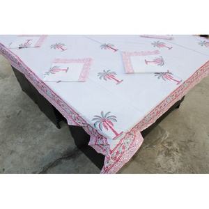 Mantel con estampado de bloque indio, cubierta de mesa de algodón Floral, conjunto de servilletas, mantel francés Floral, novedad - Product Image 4