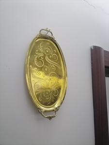 Eco-Friendly Pure Brass Glossy <b>Work</b> Tray for Sustainable Global Luxury Living and Handcrafted Artisan Tableware Gift - Product Image 3