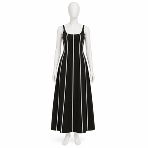 Robe maxi drapée blanche élégante pour femmes, col haut |   Robe de soirée à taille froncée, extensible et douce, chic et minimaliste, pour cocktail formel - Product Image 1