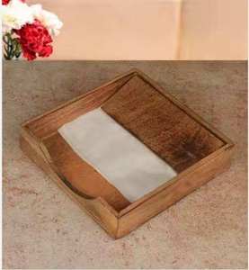 Boîte de rangement pour serviettes en bois de bouleau de Carélie massif antique, accessoire de table fait main pour la décoration de la maison, boîtes à mouchoirs - Product Image 5