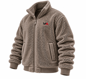 Veste en polaire sherpa pour homme, col montant, fermeture éclair, chaude, épaisse, décontractée, pour l'hiver, couleur unie, logo avant, vente en gros OEM - Product Image 5