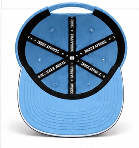 Casquette snapback 6 panneaux bleu clair Index Apparel avec broderie blanche, style streetwear unisexe pour adultes - Product Image 6