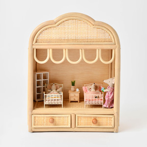 Théâtre de marionnettes ludique pour enfants, théâtres de table en rotin, petits marionnets, scène, jouets inspirés de Montessori - Product Image 3