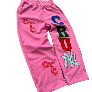 Baggy jogging personnalisé léger et lavé à l'acide pantalon de survêtement pour hommes style de rue avec impression d'écran en détresse anti-rides - Product Image 4