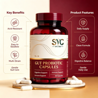 Capsules Énergétiques Probiotiques Haute Puissance OEM Vitalité 10-en-1 Soutien Digestif Adulte Marque Privée Vente en Gros en Vrac