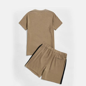 Prix de gros – Ensemble 2 pièces homme été en polyester et coton (T-shirt et short) – Logo personnalisé – Tenue décontractée tendance – Vente en gros OEM - Product Image 2