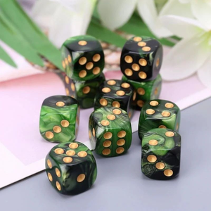 Dés à six faces en résine rose faits à la main, écologiques, personnalisés en usine, en vrac, pour jeux de société, accessoires de jeu de table en acrylique - Product Image 5