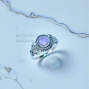 แหวนเงินแท้ 925 ราคาขายส่ง เครื่องประดับแหวนพลอยอเมทิสต์ธรรมชาติ - Product Image 2