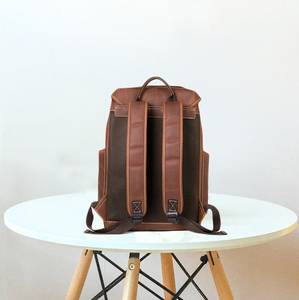 Padded Laptop Leather <b>Backpack</b> <b>Waterproof</b> Anti-Theft Vintage Rucksack Genuine Leather Travel Gear LBP-0326 - Product Image 5