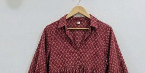 Robe midi pour femme, faite main, 100% coton, formelle, simple, à motifs floraux, respirante, taille naturelle, pour l'été, vêtements en gros - Product Image 4