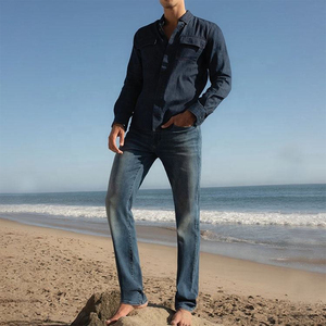 Jeans slim sur mesure en gros pour homme, denim bleu de haute qualité, jeans pour homme populaires - Product Image 6