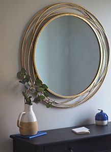Golden Sunburst <b>Wall</b> <b>Mirror</b> Round Brass Frame Decorative Handmade Modern Home Accent Piece - Product Image 6