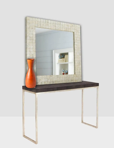 Espejo de Pared con Incrustaciones de Madreperla y Hueso, Hecho a Mano en India por FAIZA CRAFT, con Borde Pulido, Estilo Moderno, Decoración para el Hogar de Alta Calidad, Superventas - Product Image 5