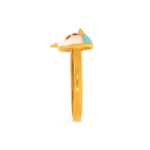 Quirky Character <b>Kid's</b> Gold <b>Ring</b> Premium 18K Yellow Gold Cute Cartoon Bird Enamel <b>Ring</b> for <b>Kids</b> Colorful Animal Design - Product Image 4