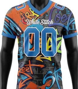 Camiseta de Fútbol Americano al por Mayor de Alta Calidad, 100% Poliéster, Talla Grande, Manga Corta, Personalizada con Malla y Transferencia Térmica Frontal - Product Image 2
