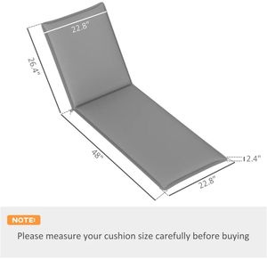 Ensemble de 2 coussins pliants gris pour chaise inclinable d'extérieur (coussins uniquement) - Product Image 6