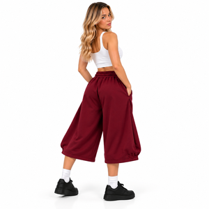 Wholesale Women Baggy Sweat <b>Shorts</b> Viral Streetwear Wide Leg Sweatpants <b>Shorts</b> Loose Fit Solid Color Modern Womens <b>Culottes</b> - Product Image 4