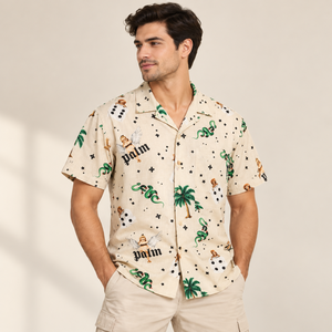 Camisas de Playa de Verano para Hombre, Cuello Camp Collar, 100% Viscosa, Manga Corta, Estampado Hawaiano, Corte Relajado, Ropa Casual para Vacaciones - Product Image 2