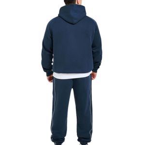 <b>Mens</b> <b>Navy</b> Blue Oversized Hoodie Tracksuit Set Matching Sweatpants Two Piece Casual Streetwear Sportswear <b>Jogger</b> Suit - Product Image 2