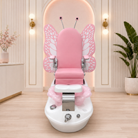 Fauteuil de pédicure pour enfants style direct usine, chaise de pédicure commerciale pour salon de beauté avec bassin, lumière LED et jet de massage