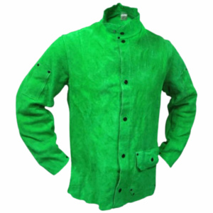Veste de soudeur en cuir de vachette pleine fleur de haute qualité, résistante, pour la sécurité industrielle et la construction, vêtement de travail en coton pour la protection du corps - Product Image 4