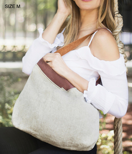 Sac fourre-tout en cuir et toile à fermeture ouverte, broderie, imperméable, sac à bandoulière, sac de voyage, sac de travail, sac de shopping, grande capacité LCTB-0072 - Product Image 2