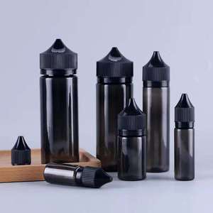 Botellas de PET CR UNICORN de 10ML-120ML, Opacas, Negras, con Cierre Negro Sólido, Botellas de Plástico en Envase de Plástico - Product Image 5
