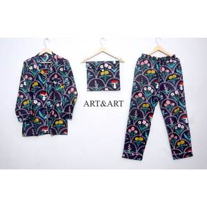 Conjunto de Pijama para Mujer con Estampado Floral de la Mejor Calidad, Ropa de Dormir de Algodón Cómoda para Adultos, Vestido para Verano y Primavera, la Mejor Calidad para Adultos - Product Image 6