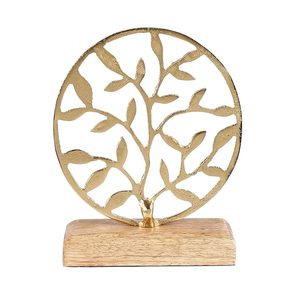 Objeto Decorativo Moderno con Diseño Circular de Planta Chapado en Oro para Decoración de Mesa, Adorno para el Hogar, Venta al por Mayor, Diseño Único - Product Image 1