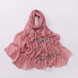 Hijab <b>Women</b> Plain Chiffon Scarf Hijab <b>Wrap</b> Solid Color <b>Shawls</b> Headband Hijabs Scarves Scarf - Product Image 2