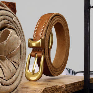 Cinturón Casual de Cuero Genuino Personalizado de la Mejor Calidad para Damas con Hebilla de Acero Resistente Disponible en Su Diseño - Product Image 3