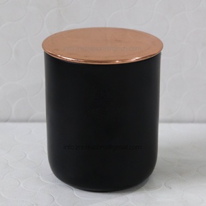 โหลเทียนสีดำภาชนะโลหะเคลือบผงสำหรับทำเทียนขวดโหลสำหรับเทียนหอม - Product Image 2