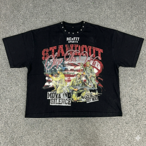 เสื้อยืดคอตตอนเปล่า REXFIT SPORTS OEM สำหรับสกรีนลายด้วยความร้อนหรือซิลค์สกรีน เสื้อยืดผู้ชายแบบสั่งทำ - Product Image 2
