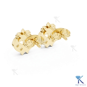 Lab Grown Diamond Floral Leaf <b>Stud</b> Earrings 14K/18K Solid Gold 5 Stone Cluster Classic Women's Jewelry Anniversary Gift - Product Image 5