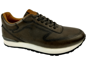 Chaussures de marche pour hommes en cuir véritable à lacets, respirantes, légères, anti-odeur, semelle extérieure en caoutchouc antidérapante, toutes saisons, décontractées - Product Image 1