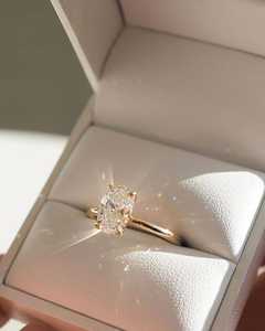 Bijoux fins de luxe, or jaune 9 carats, certificat IGI, diamant de laboratoire 2 carats, coupe ovale, bague de fiançailles solitaire, bague de mariage - Product Image 4