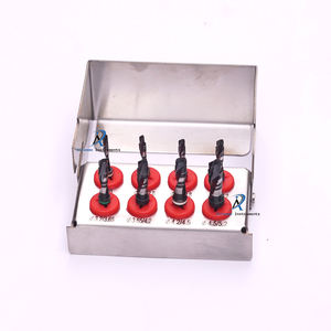 Kit de brocas para implantes dentales, 8 piezas, brocas quirúrgicas para hueso, para elevación de senos, separación de crestas y expansión de sockets, sistema de detención codificado por colores - Product Image 1