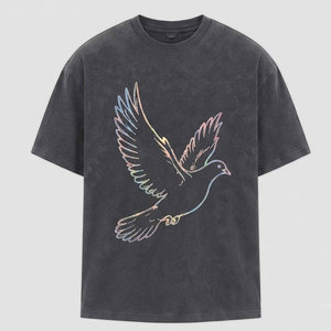 Camiseta minimalista con estampado reflectante para hombre, camiseta de algodón con cuello redondo, tela suave, ropa informal de calle, moda ligera, esencial para el día a día - Product Image 1